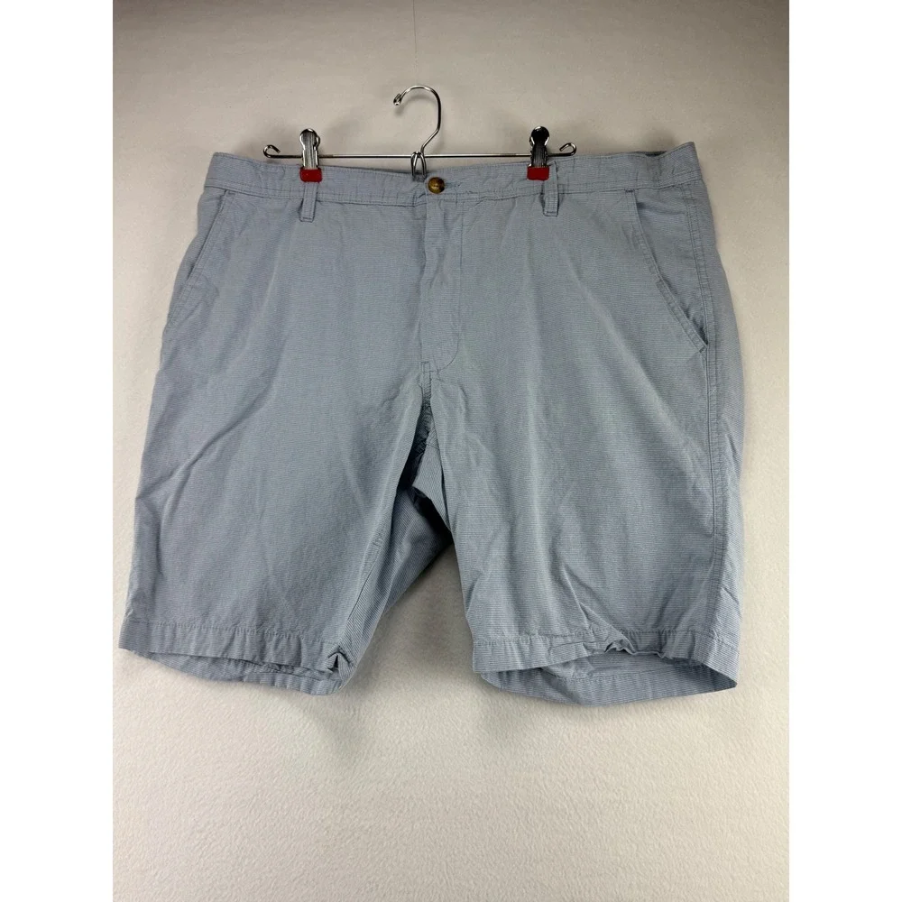 U.S. Polo Assn Shorts Mens 42 Blue‎ White Striped Cotton Chino Flat Front